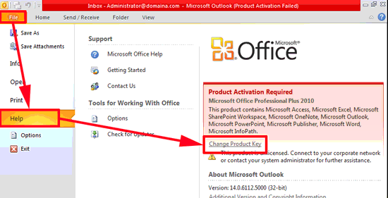 product activation failed word 2010